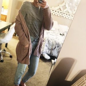 Oversized chunky brown sweater